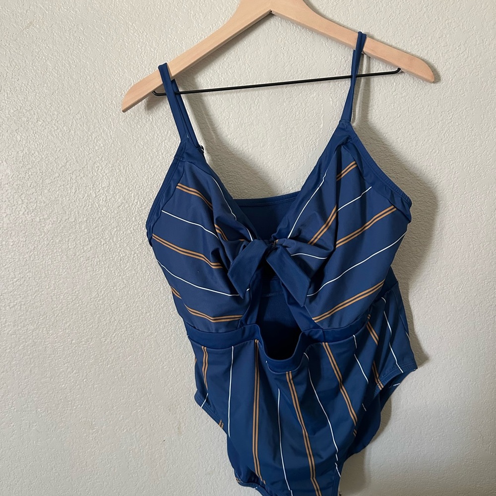 Target Blue and Yellow Striped One Piece Swimsuit